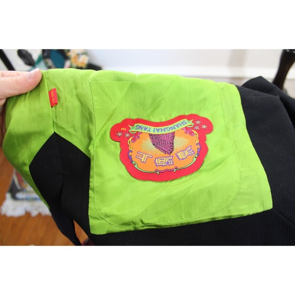 Shanghai Tang 8 Black Wool Silk-Lined Mandarin Collar Frog Button Jacket - Picture 7 of 9